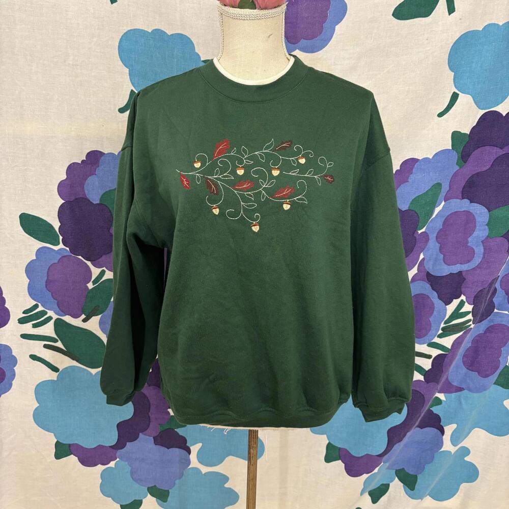 Vtg 90s fall themed crewneck sweater sz medium